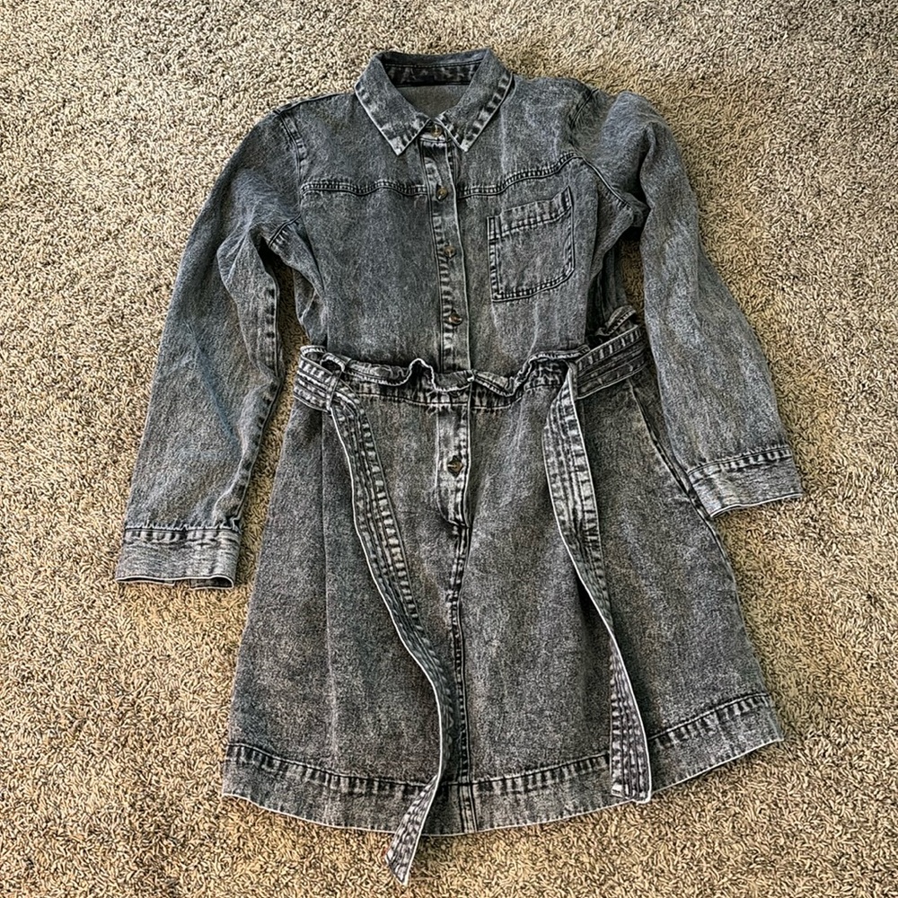 “Acid wash” looking denim dress